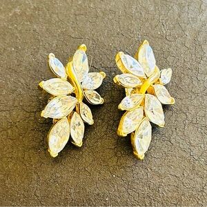 Trifari  Elegant Gold and Silver Leaf Earrings